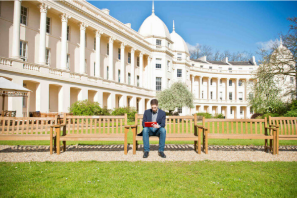 Image of a student studying at London Business School